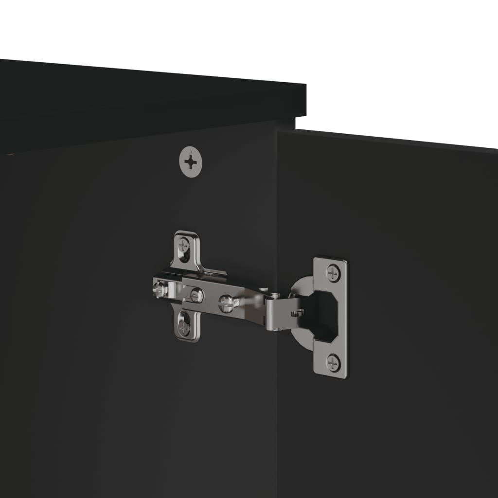 Credenza VIKEN Nera 80x40x80 cm in Legno Multistrato - homemem39