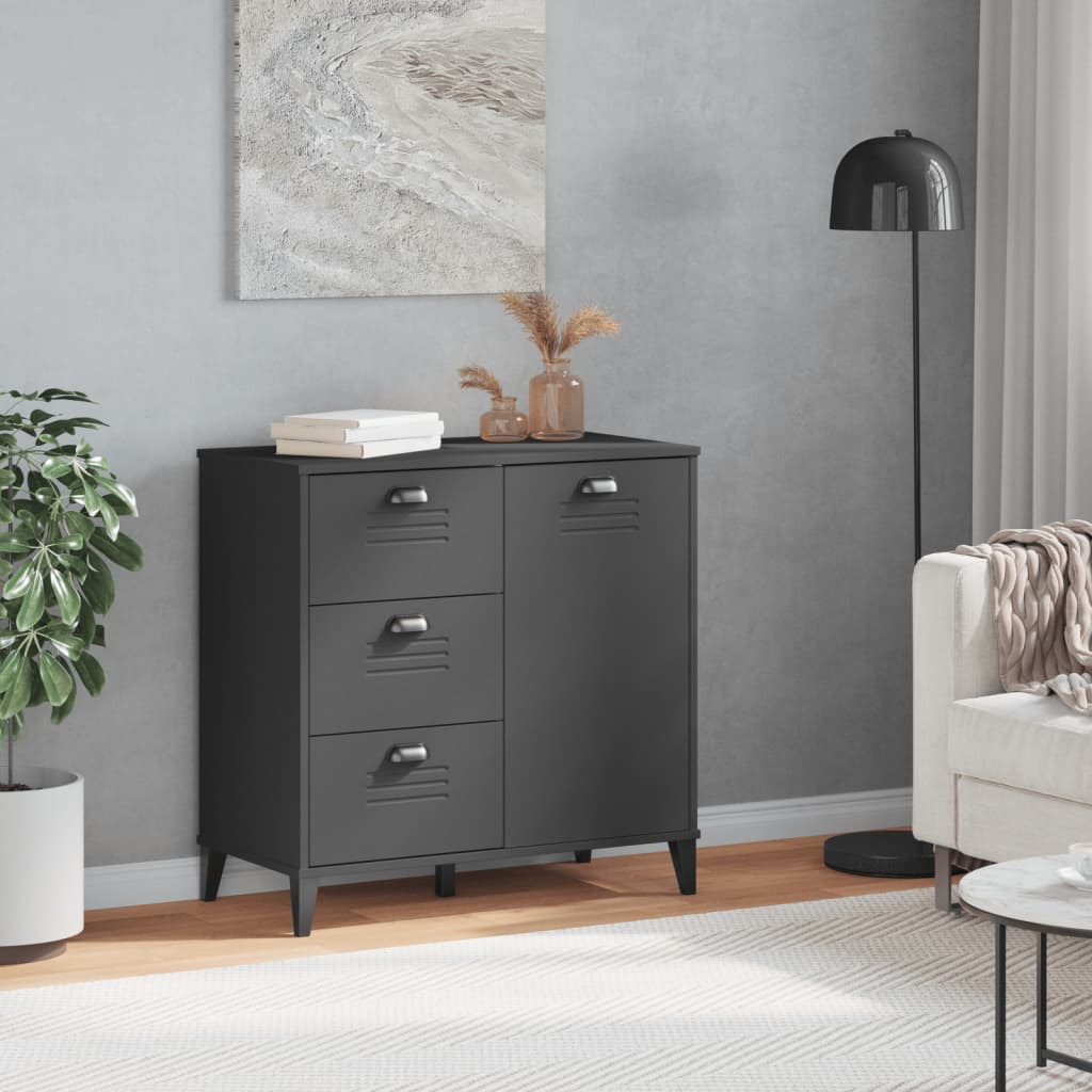 Credenza VIKEN Antracite 80x40x80 cm in Legno Multistrato - homemem39