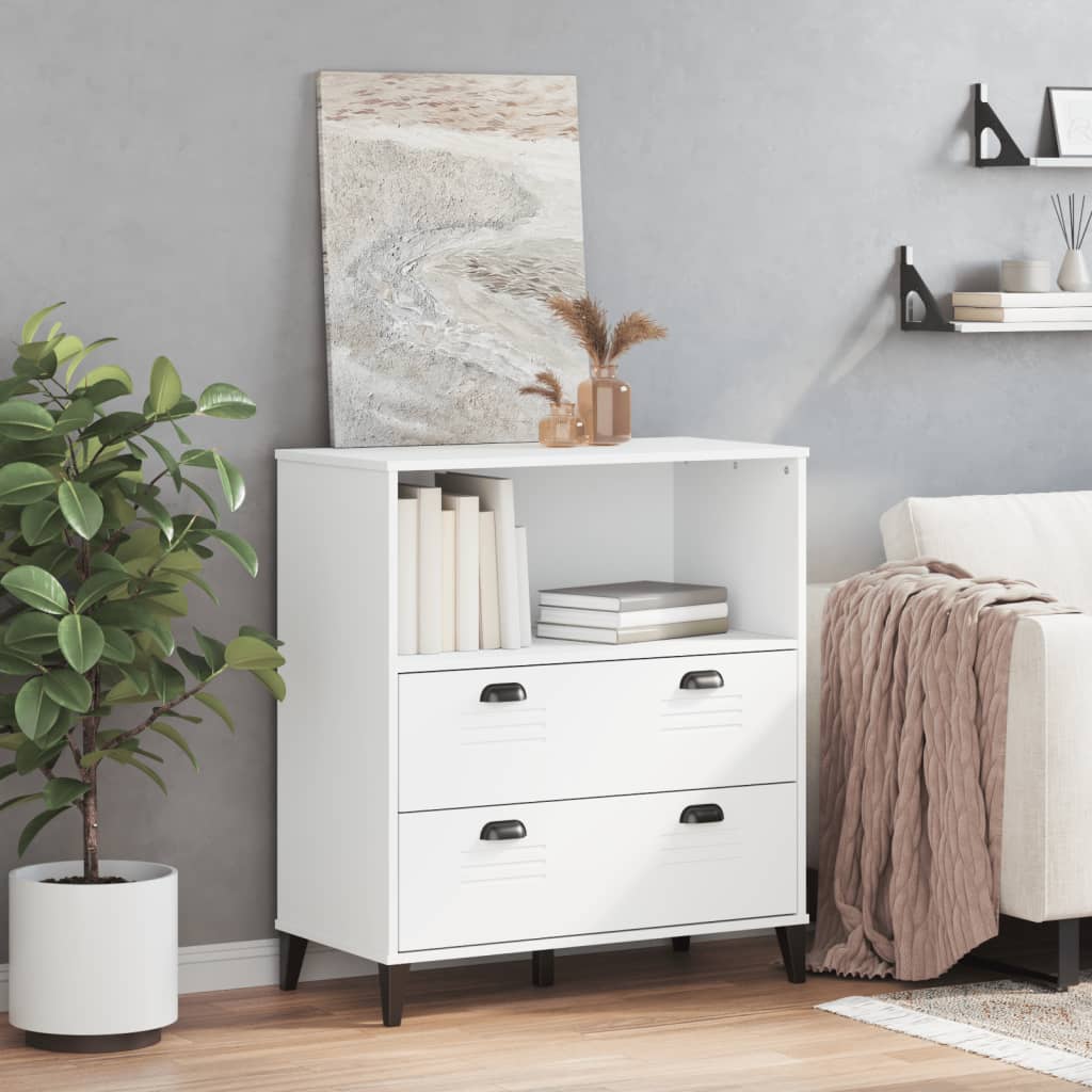 Libreria VIKEN Bianca 80x40x80 cm in Legno Multistrato | homemem39