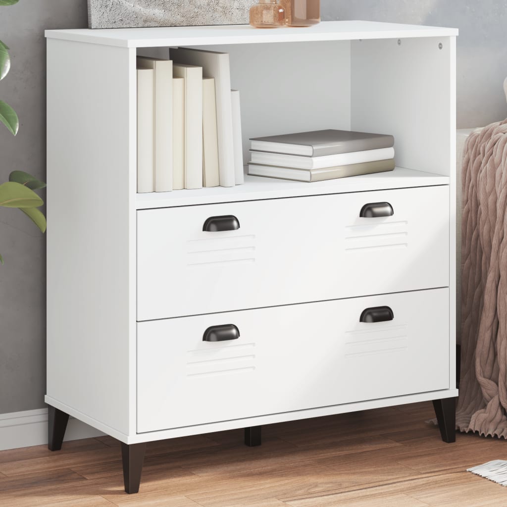 Libreria VIKEN Bianca 80x40x80 cm in Legno Multistrato | homemem39