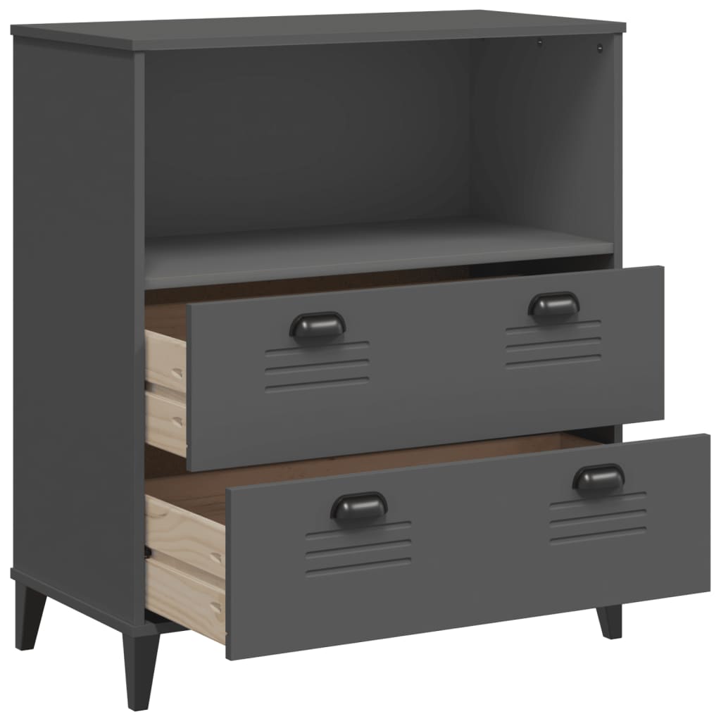 Libreria VIKEN Antracite 80x40x80 cm in Legno Multistrato | homemem39