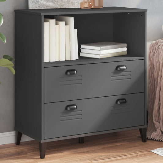 Libreria VIKEN Antracite 80x40x80 cm in Legno Multistrato | homemem39
