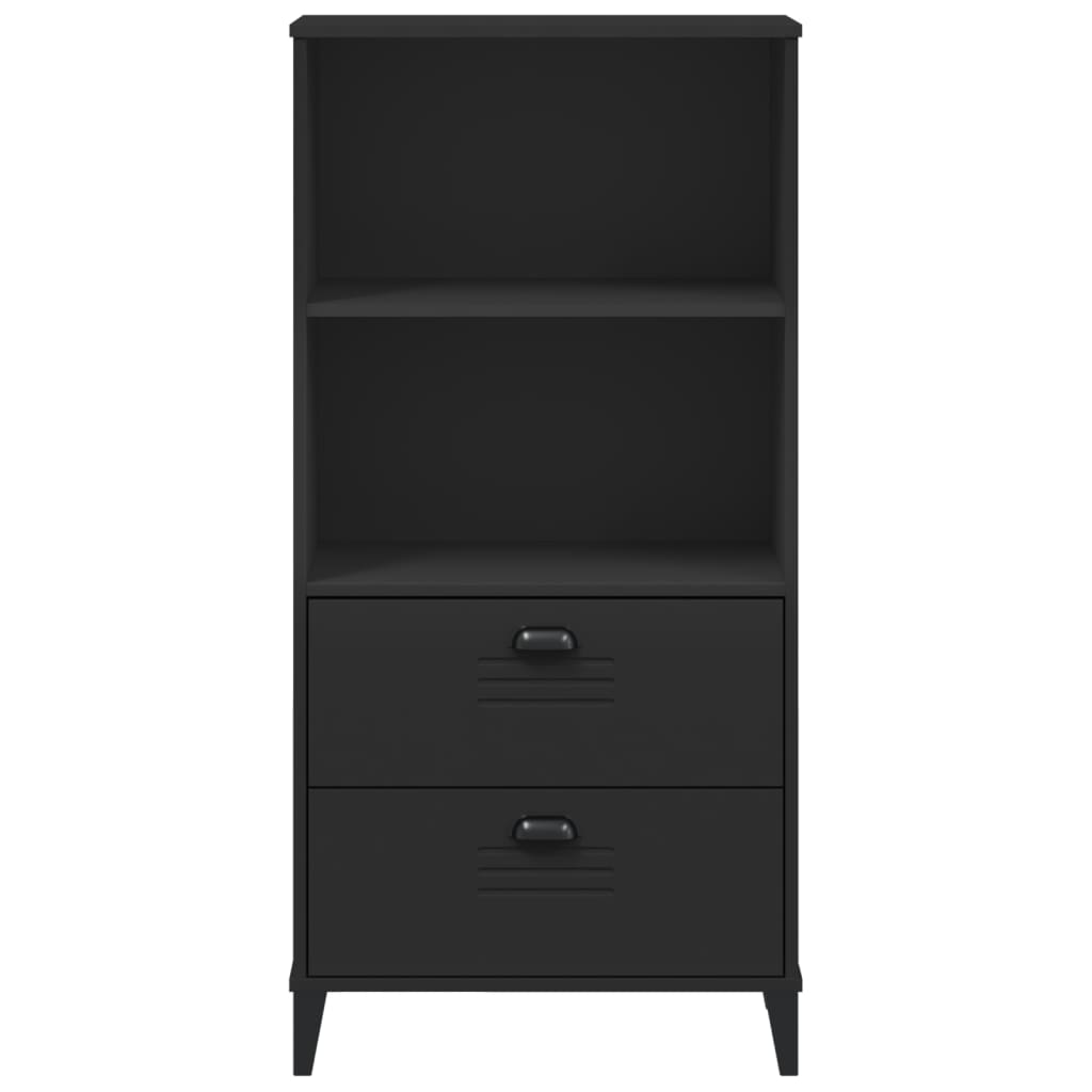 Libreria VIKEN Nera 60x35x123 cm in Legno Multistrato