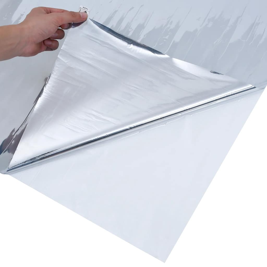 Pellicola Solare Statica Effetto Riflettente Argento 45x500 PVC | homemem39