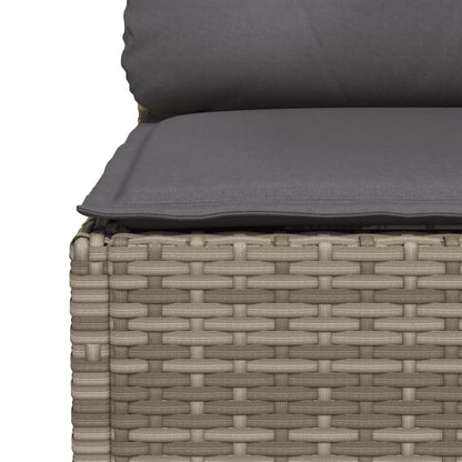 Divano Angolare da Giardino con Cuscini Grigio in Polyrattan | homemem39