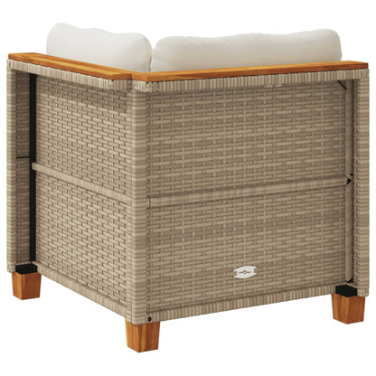 Divano Angolare da Giardino con Cuscini Beige in Polyrattan | homemem39