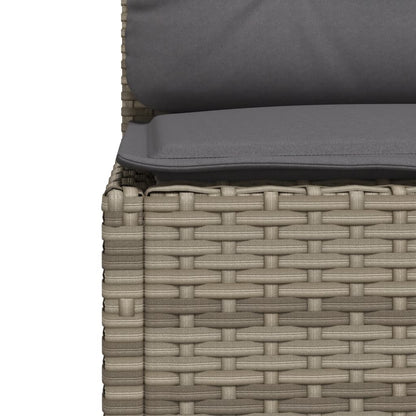 Divano Giardino Senza Braccioli con Cuscini Grigio Polyrattan | homemem39