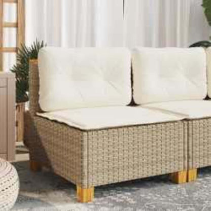 Divano Giardino Senza Braccioli con Cuscini in Polyrattan