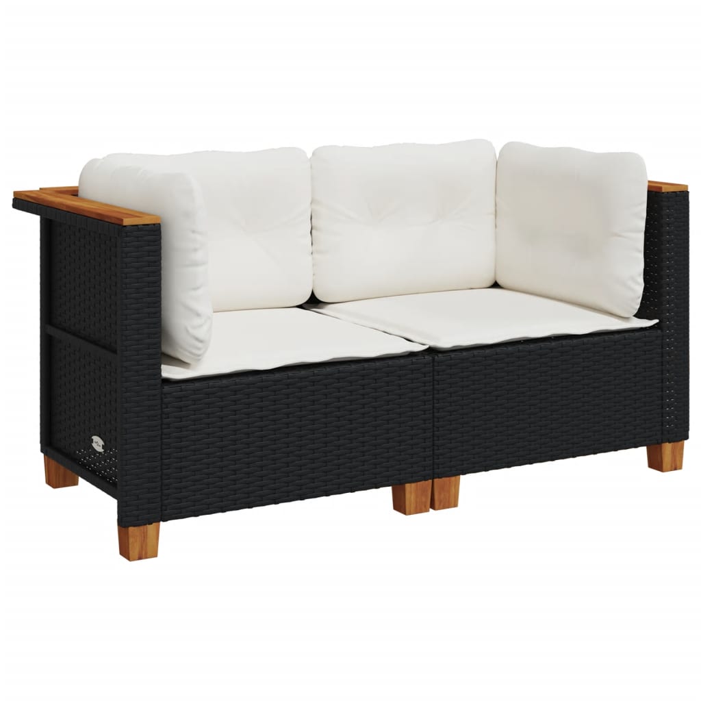 Divani Angolari da Giardino con Cuscini 2pz Polyrattan
