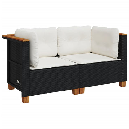 Divani Angolari da Giardino con Cuscini 2pz Polyrattan
