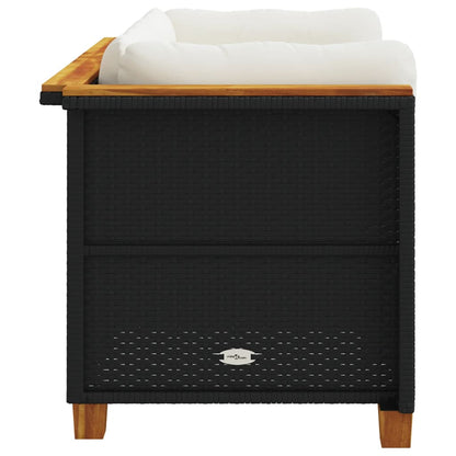 Divani Angolari da Giardino con Cuscini 2pz in Polyrattan Nero | homemem39