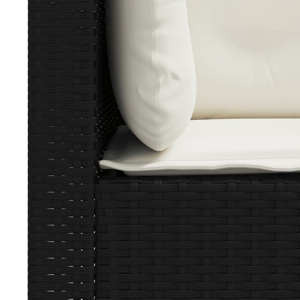 Divani Angolari da Giardino con Cuscini 2pz in Polyrattan Nero | homemem39
