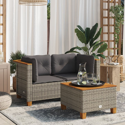 Divani Angolari da Giardino con Cuscini 2pz Polyrattan