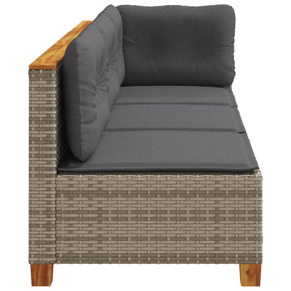 Divano da Giardino con Cuscini 3 Posti Grigio in Polyrattan | homemem39