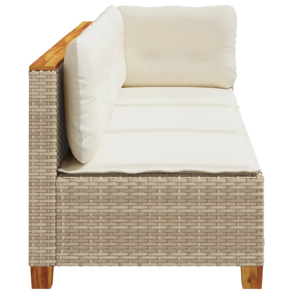 Divano da Giardino con Cuscini a 3 Posti Beige in Polyrattan | homemem39