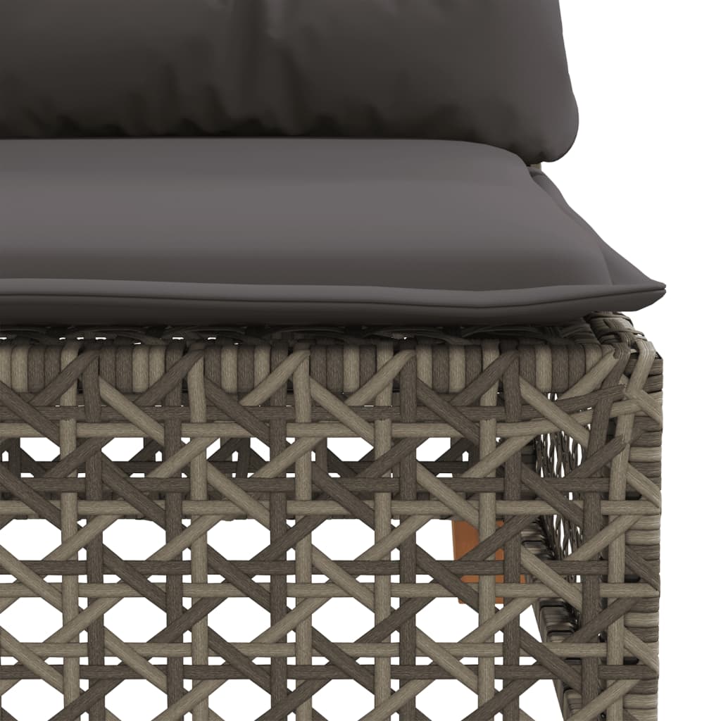 Divano Angolare da Giardino con Cuscini Grigio in Polyrattan | homemem39