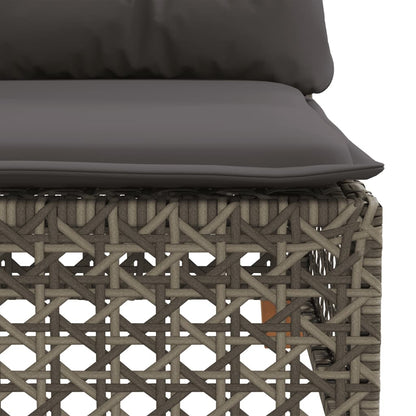Divano Angolare da Giardino con Cuscini Grigio in Polyrattan | homemem39