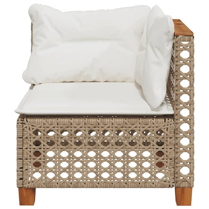 Divano Angolare da Giardino con Cuscini in Polyrattan