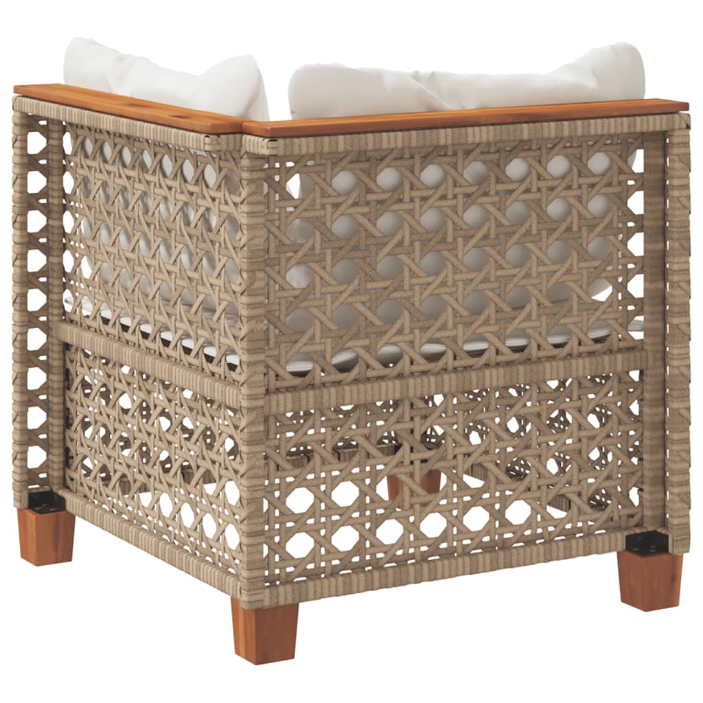 Divano Angolare da Giardino con Cuscini in Polyrattan