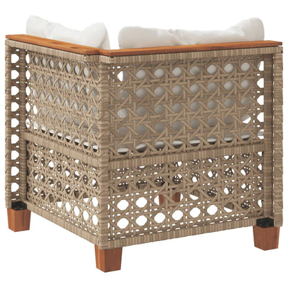 Divano Angolare da Giardino con Cuscini in Polyrattan