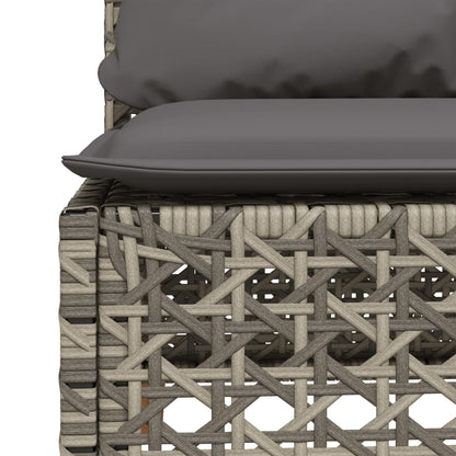 Divano Giardino Senza Braccioli con Cuscini Grigio Polyrattan | homemem39