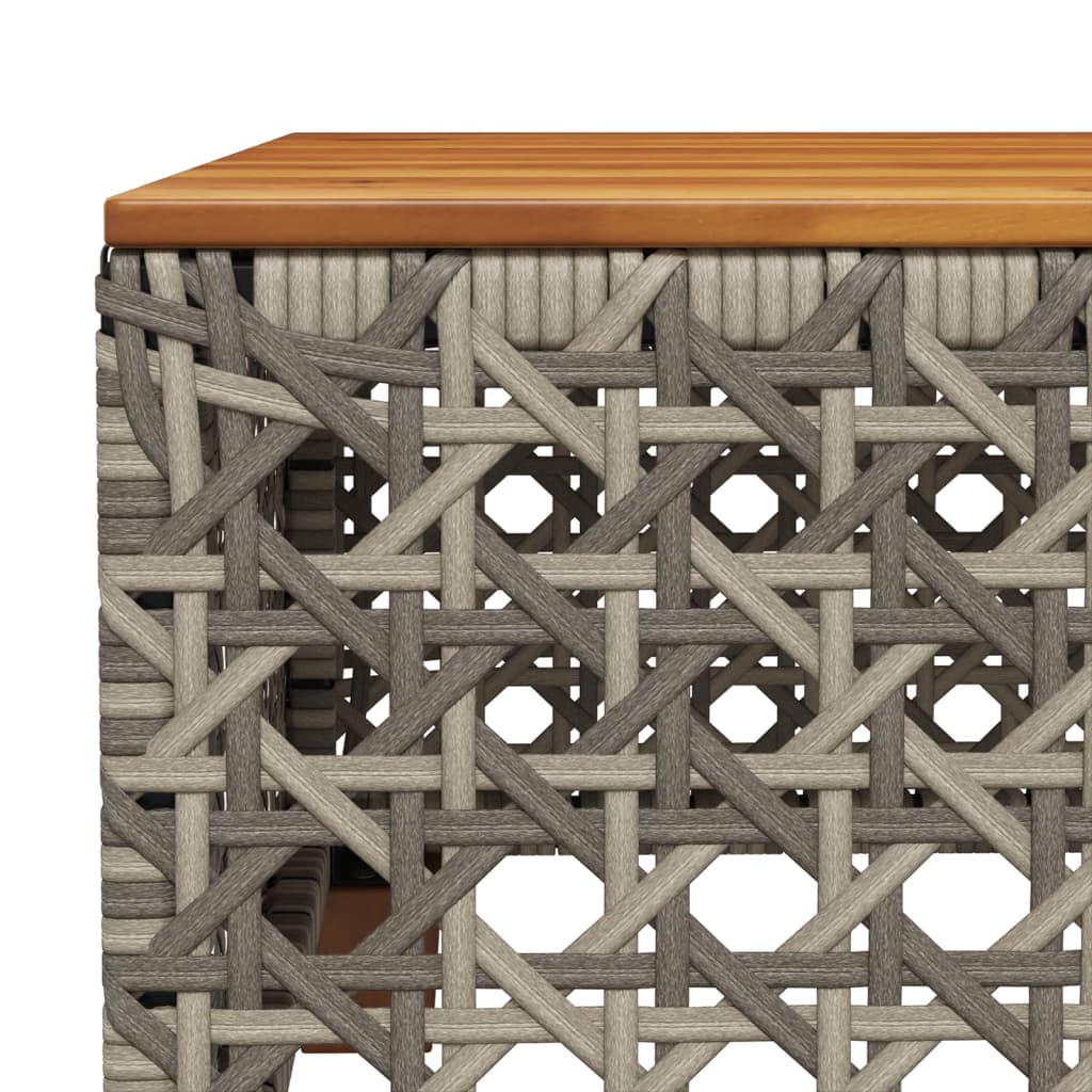 Tavolo da Giardino Grigio 55x55x36 cm Polyrattan e Legno Acacia - homemem39