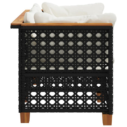 Divani Angolari da Giardino con Cuscini 2pz Polyrattan Nero | homemem39