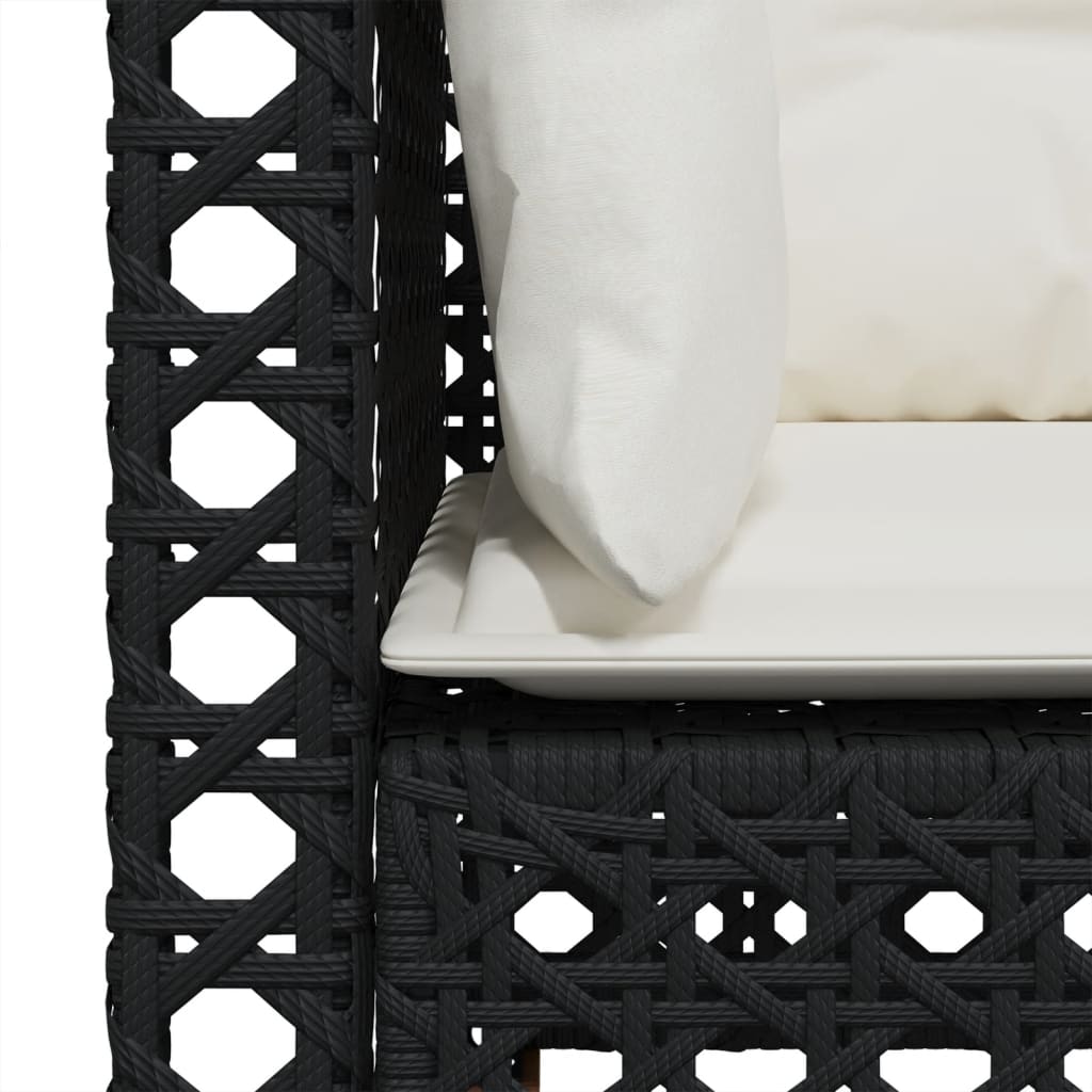 Divani Angolari da Giardino con Cuscini 2pz Polyrattan Nero | homemem39
