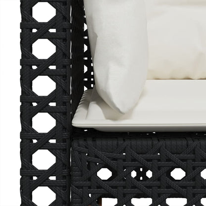 Divani Angolari da Giardino con Cuscini 2pz Polyrattan Nero | homemem39