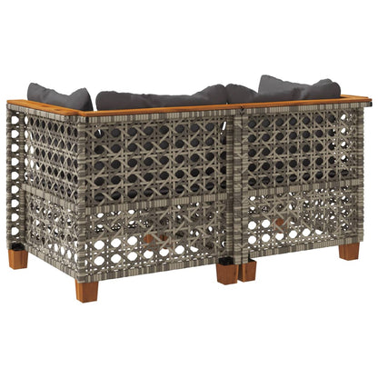 Divani Angolari da Giardino con Cuscini 2pz Polyrattan