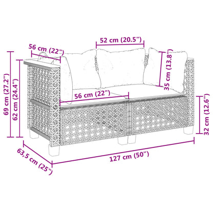 Divani Angolari da Giardino con Cuscini 2pz Polyrattan Grigio | homemem39