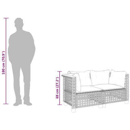 Divani Angolari da Giardino con Cuscini 2pz Polyrattan Grigio | homemem39