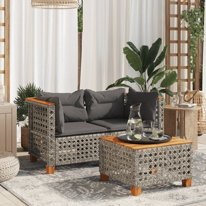 Divani Angolari da Giardino con Cuscini 2pz Polyrattan