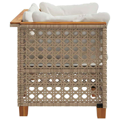 Divani Angolari da Giardino con Cuscini 2 Beige Polyrattan | homemem39