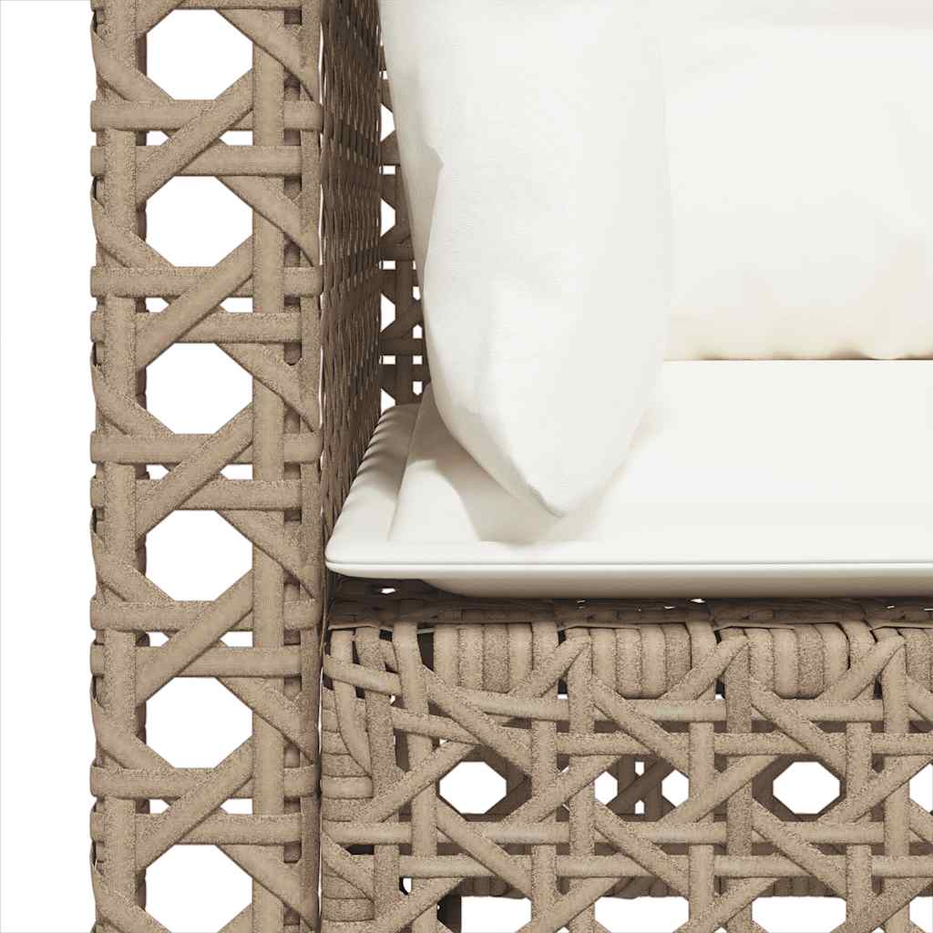 Divani Angolari da Giardino con Cuscini 2 Beige Polyrattan | homemem39