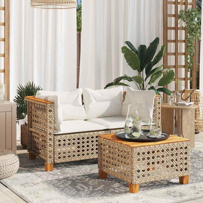 Divani Angolari da Giardino con Cuscini 2 Beige Polyrattan | homemem39