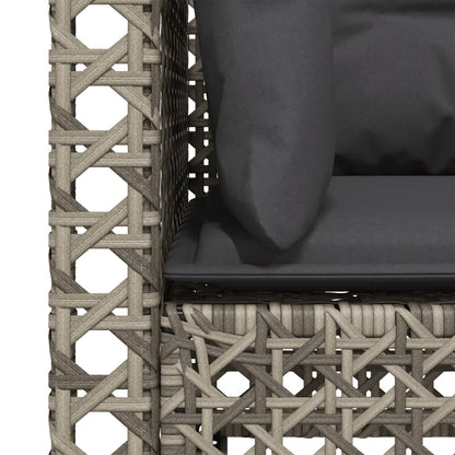 Divano da Giardino con Cuscini 3 Posti Grigio in Polyrattan | homemem39