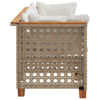 Divano da Giardino con Cuscini a 3 Posti Beige in Polyrattan | homemem39
