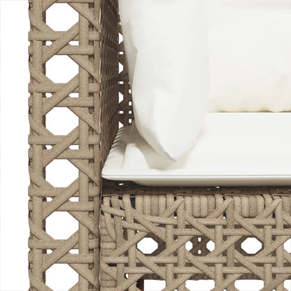 Divano da Giardino con Cuscini a 3 Posti Beige in Polyrattan