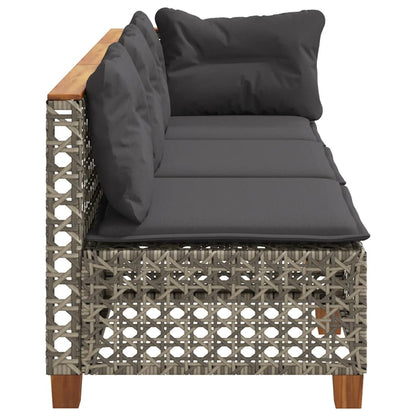 Divano da Giardino con Cuscini 3 Posti Grigio in Polyrattan | homemem39