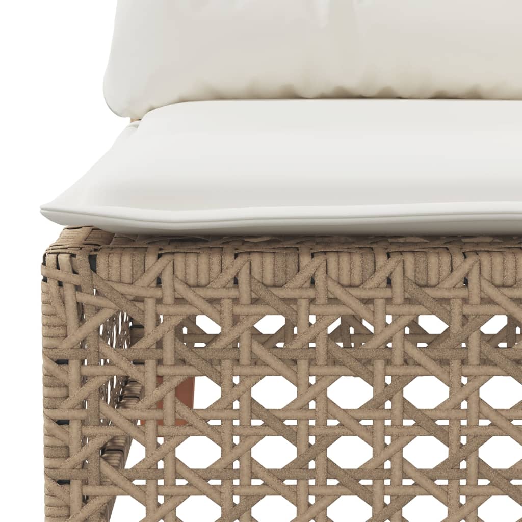 Divano da Giardino con Cuscini a 3 Posti Beige in Polyrattan | homemem39