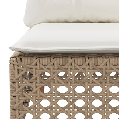 Divano da Giardino con Cuscini a 3 Posti Beige in Polyrattan | homemem39