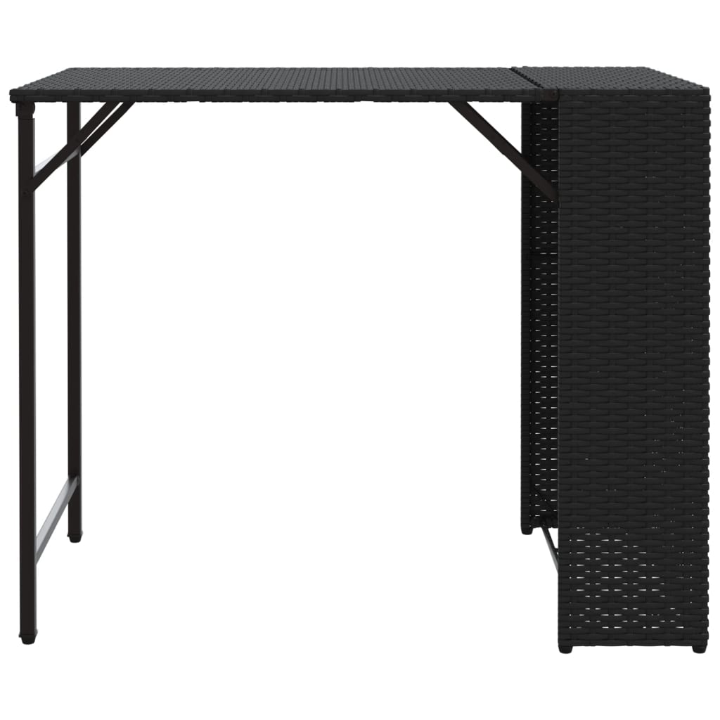 Set da Pranzo da Giardino Pieghevole 5 pz Nero in Polyrattan | homemem39