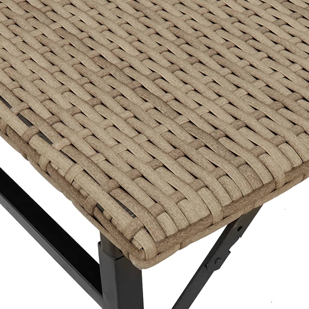Set da Pranzo da Giardino Pieghevole 5pz Beige in Polyrattan | homemem39