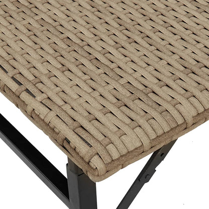 Set da Pranzo da Giardino Pieghevole 5pz Beige in Polyrattan | homemem39