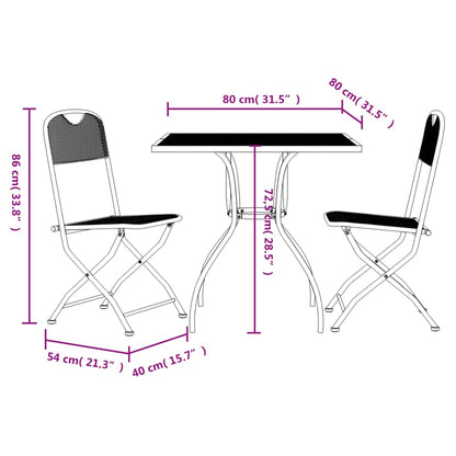 Set da Pranzo da Giardino 3pz Antracite in Rete Metallica | homemem39