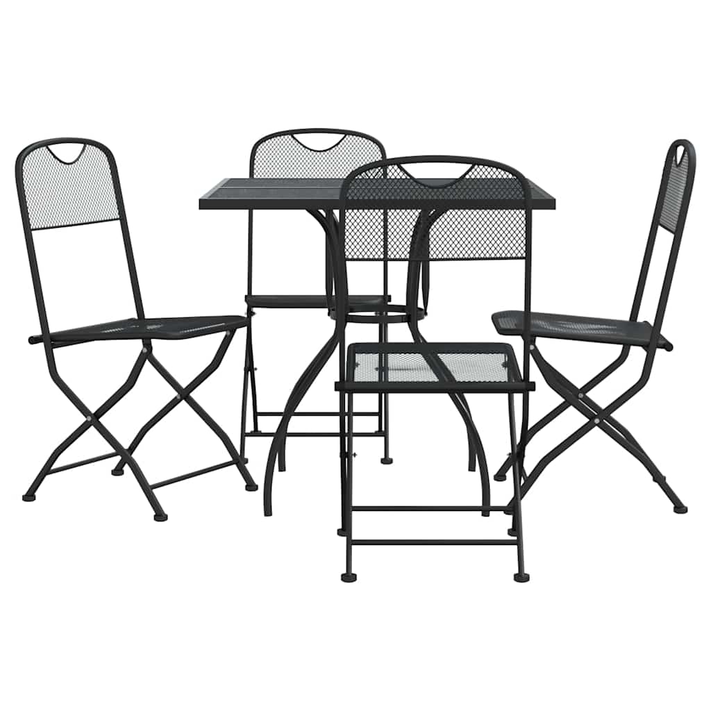 Set da Pranzo da Giardino 5pz Antracite in Rete Metallica | homemem39