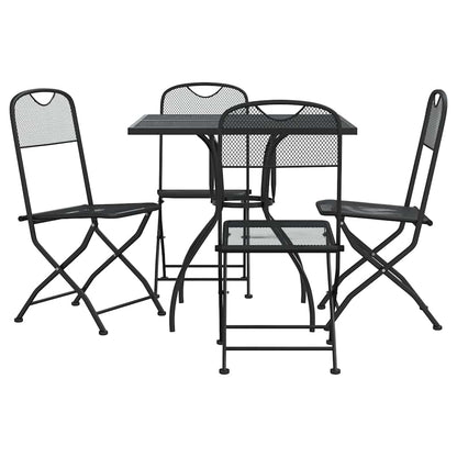 Set da Pranzo da Giardino 5pz Antracite in Rete Metallica | homemem39