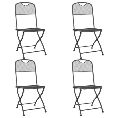 Set da Pranzo da Giardino 5pz Antracite in Rete Metallica | homemem39