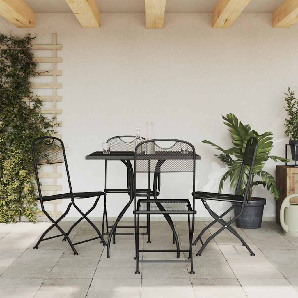 Set da Pranzo da Giardino 5pz Antracite in Rete Metallica | homemem39